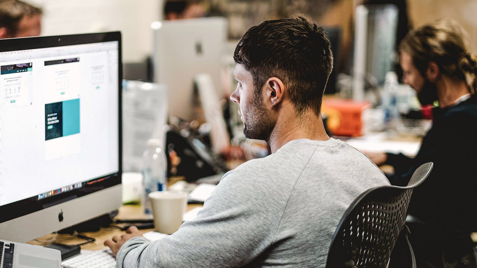 A designer working through a landscape layout on their dektop computer