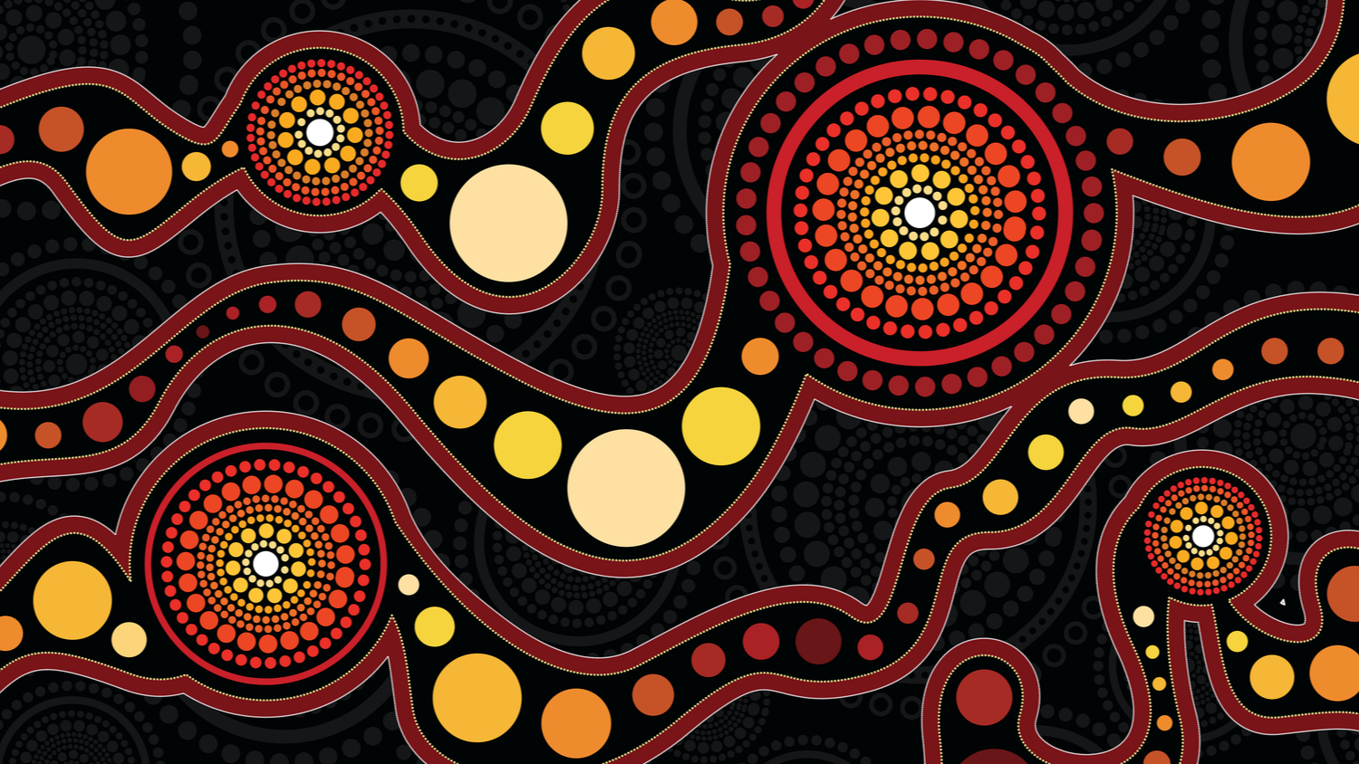 Australia art vector background. Aboriginal art vector background, Connection concept. Colorful, branding