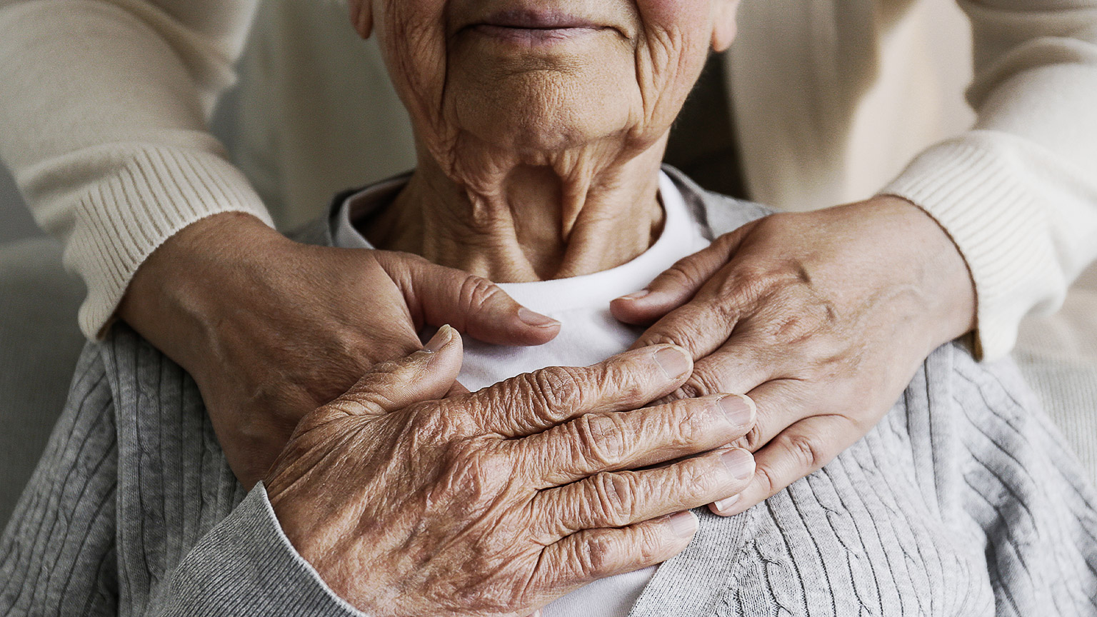 An elderly feeling safe