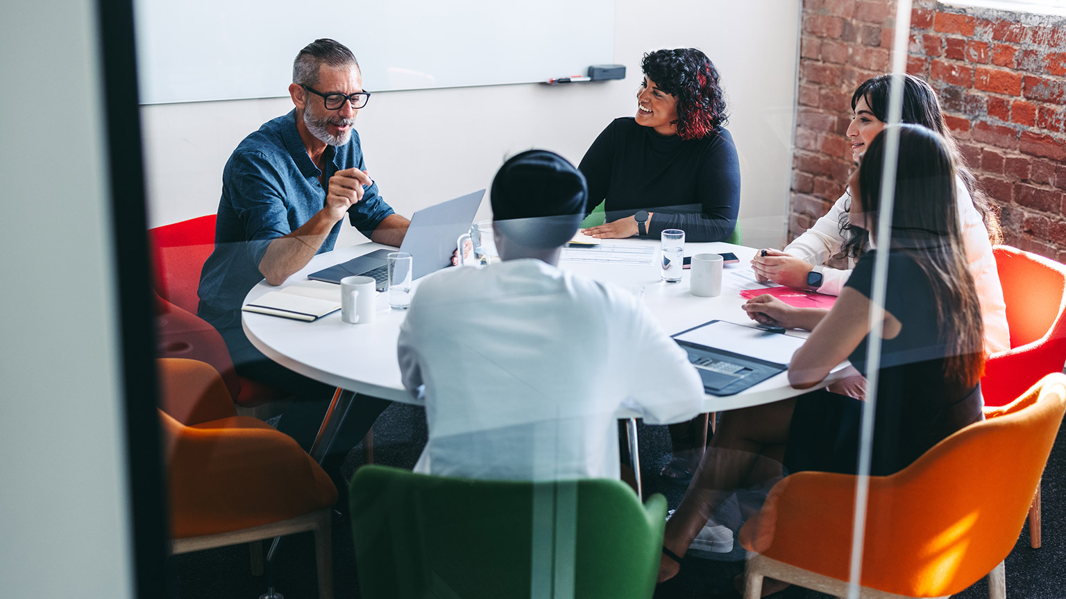 A group of colleagues in a meeting