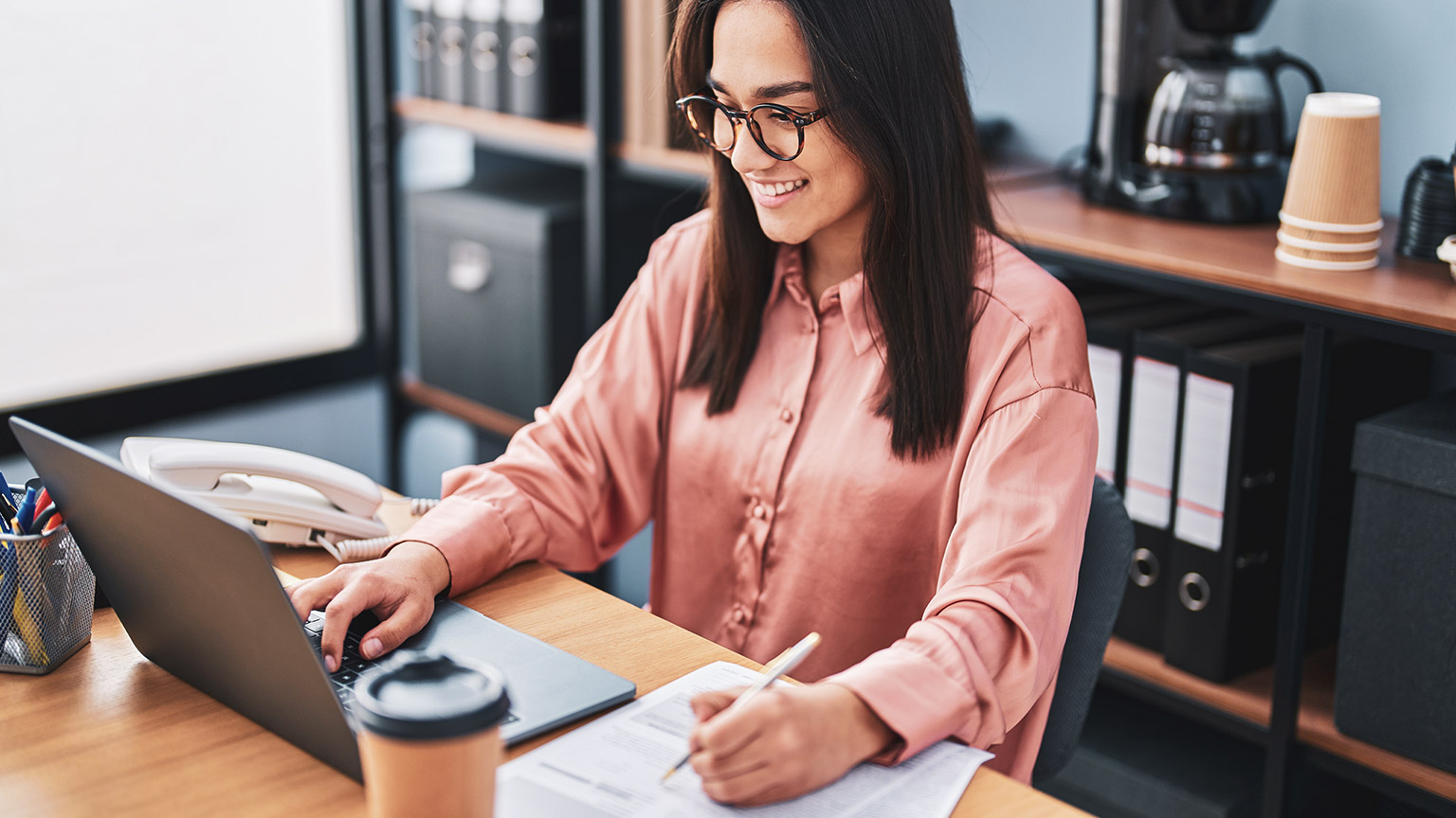 An accountant working on a business report