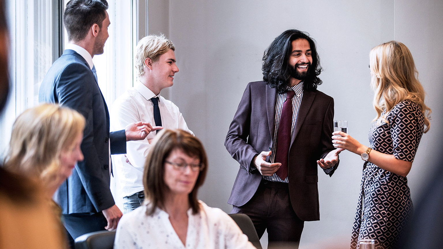 People meeting at a party