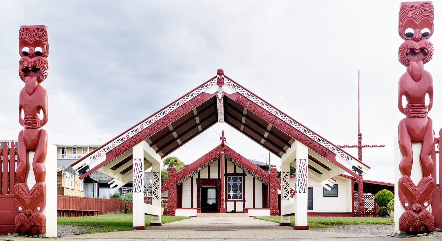 Maori Marae - a traditional meeting house like the one in Waitangi where the treaty was signed.