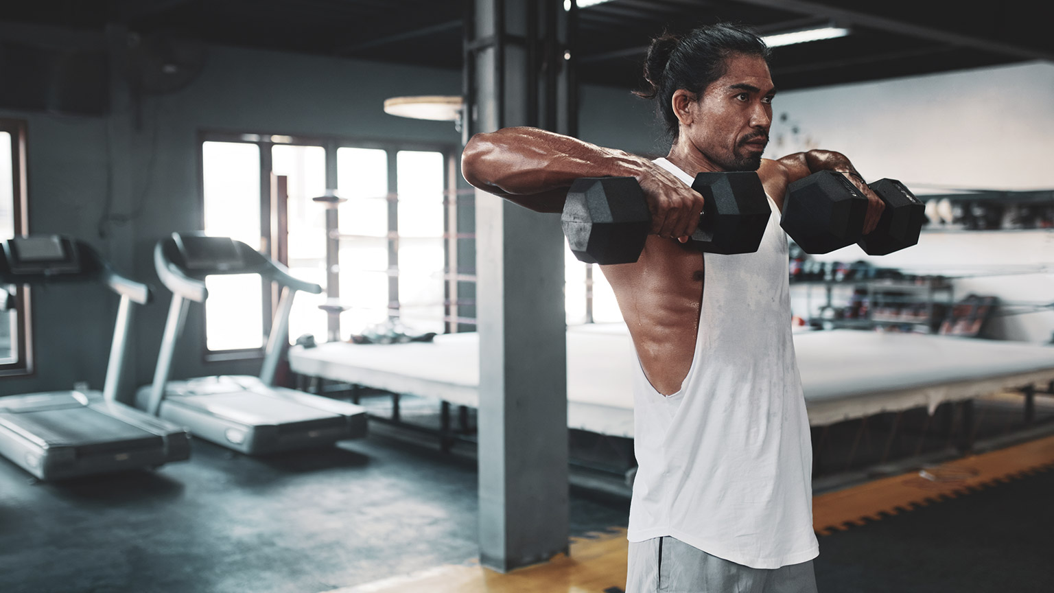 A person working out in gym