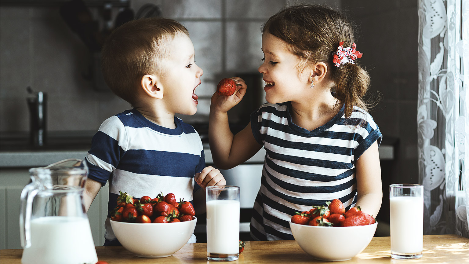 Children on meal time