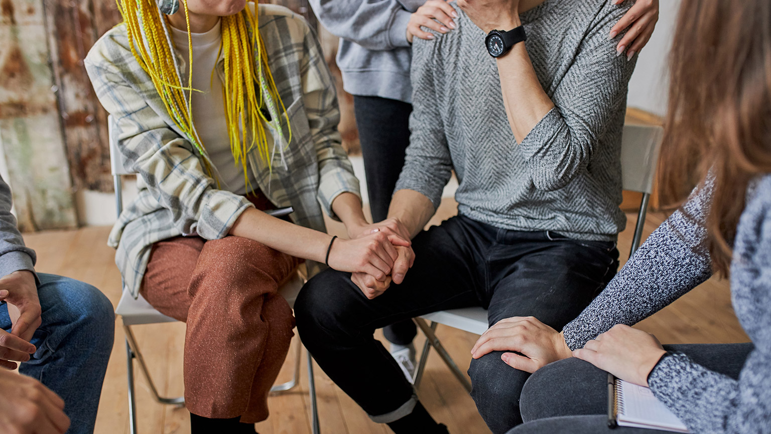 A counsellor talking to a patient