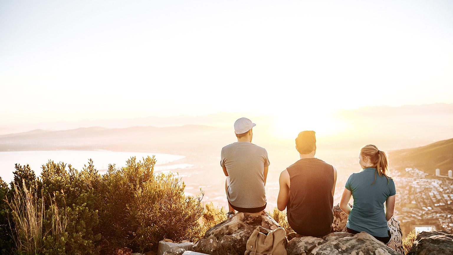 friends watching sunrise