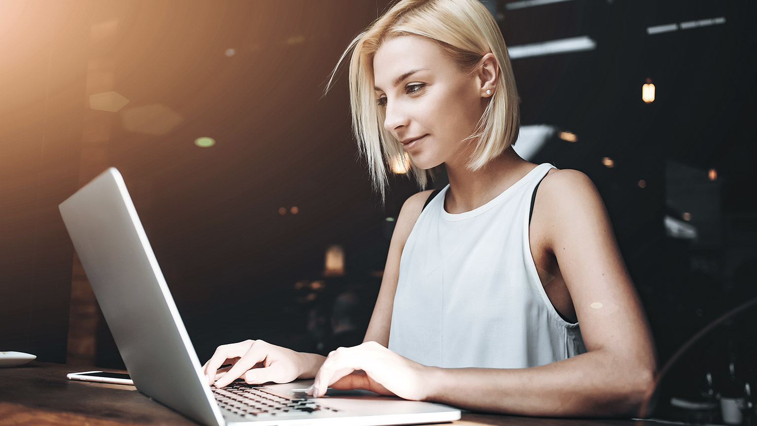 woman working on computer