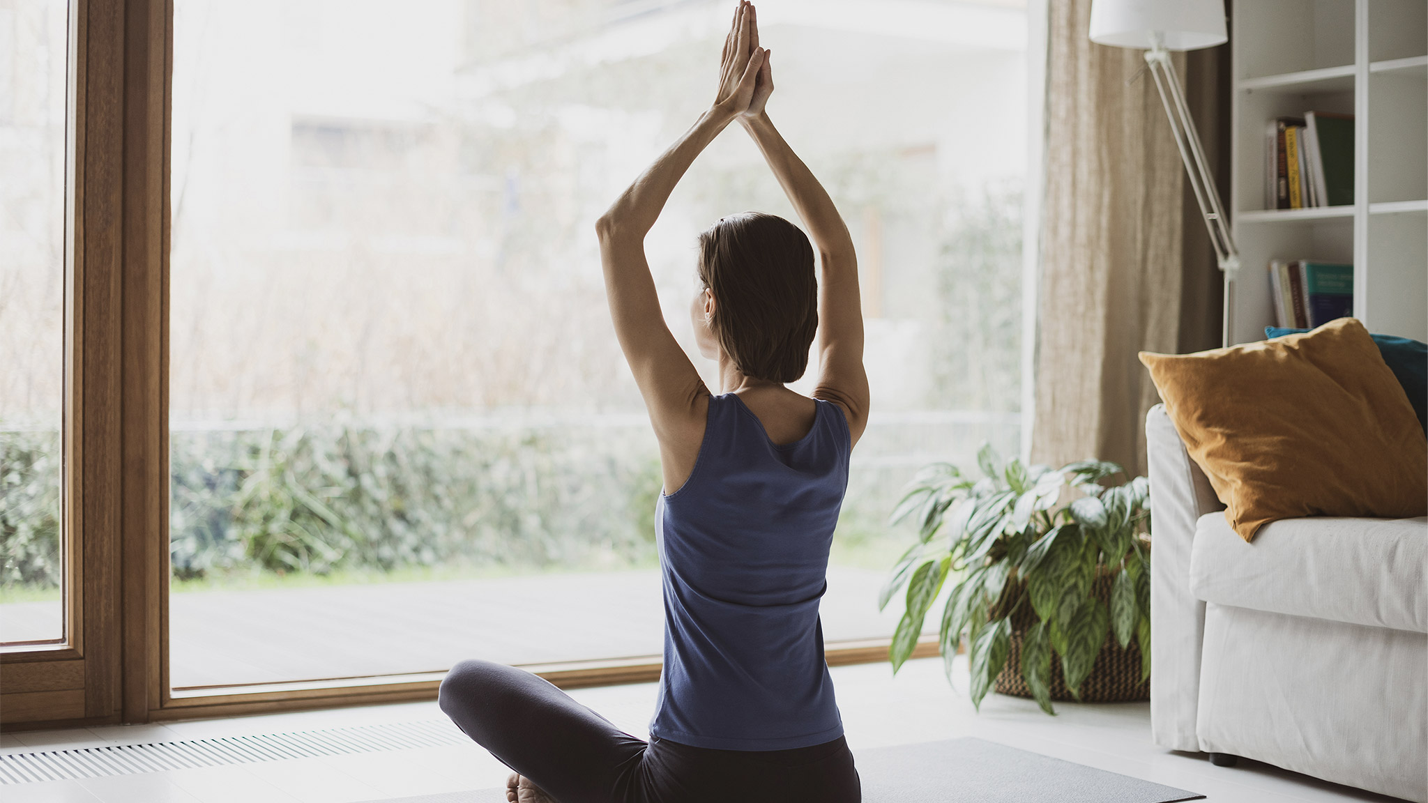 Young woman doing relaxation exercise