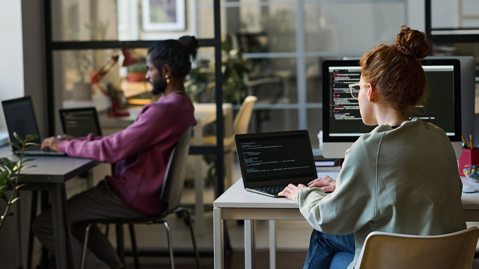 programmers working in an office