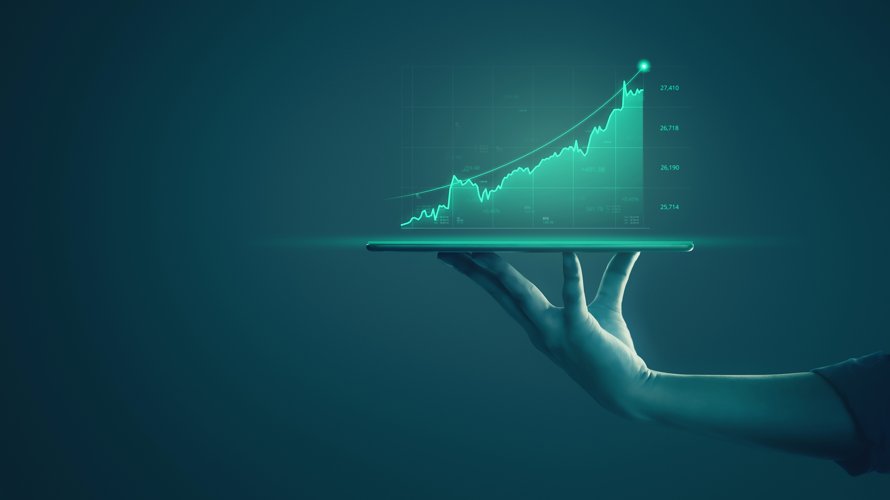 A hand with a graph