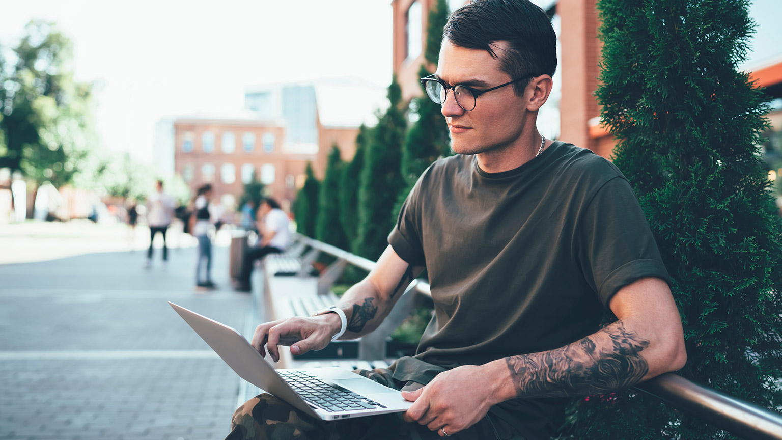 Person using a laptop