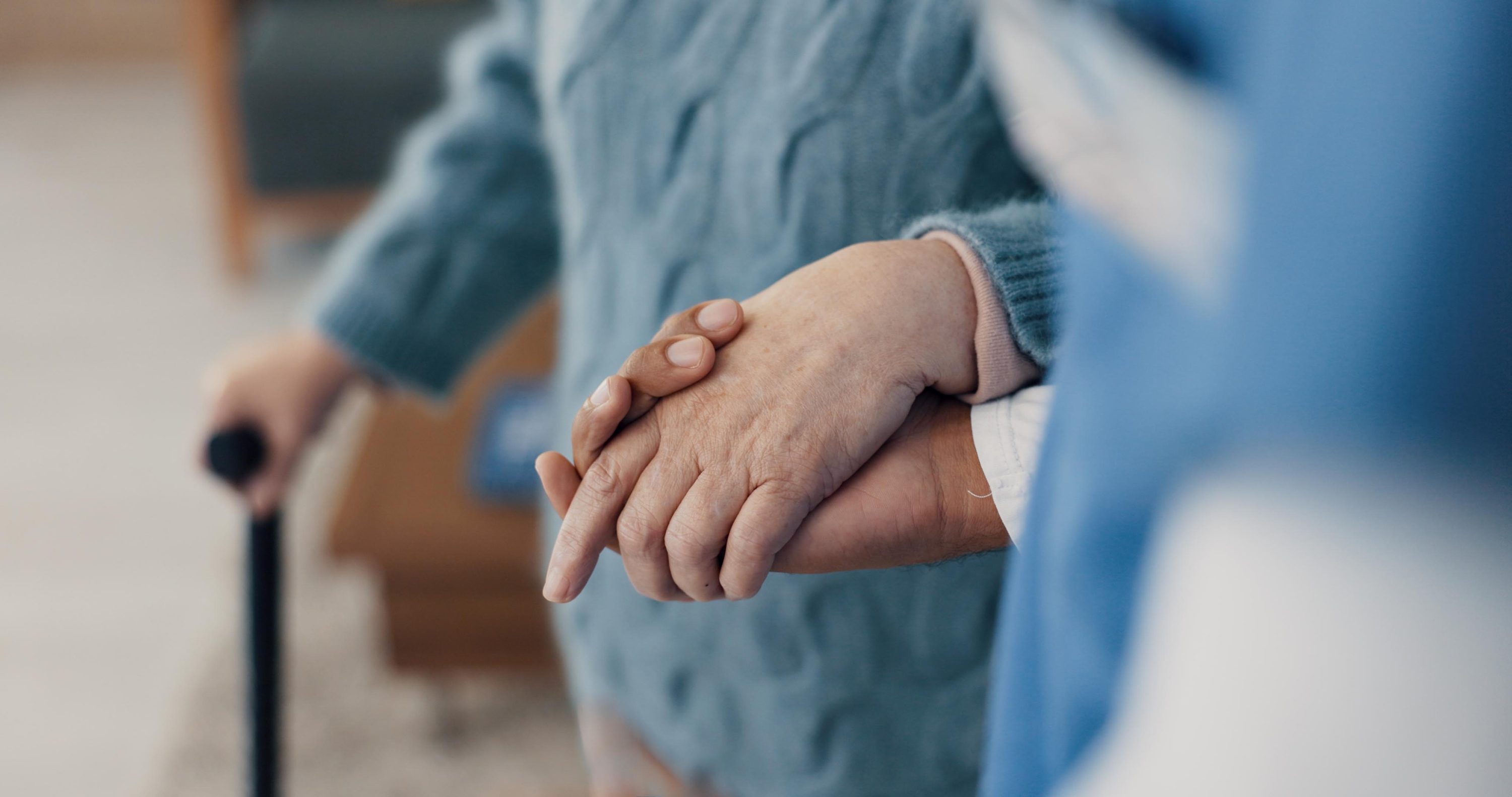 A carer helping a client