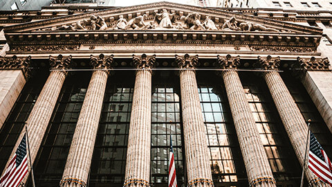 The New York Stock Exchange's front facade