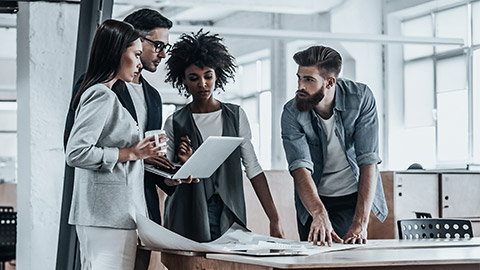 team members on a meeting