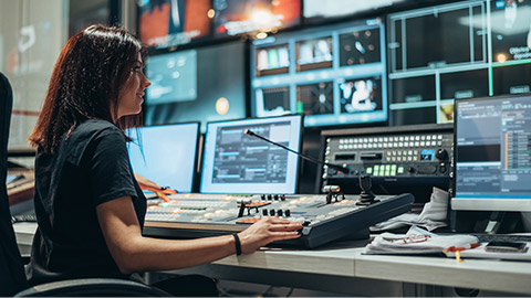 A director supervising a live broadcast