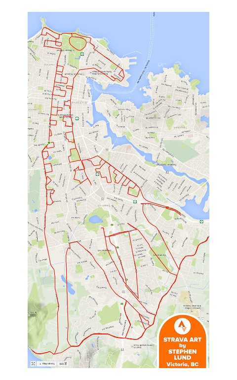 Strava Art Giraffe by Stephen Lund, © Stephen Lund