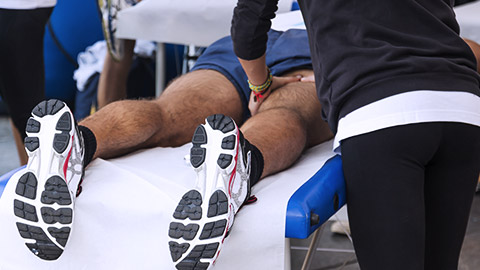 Athlete having a massage