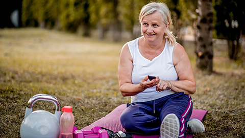 A person with diabetes doing outdoor exercise