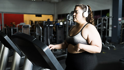 A person running on a treadmill