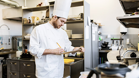 Chef doing inventory