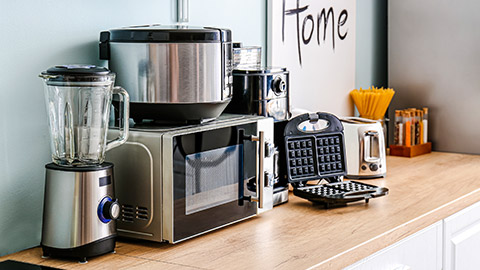 A variety of kitchen appliances