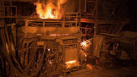 electric arc furnace for steel production