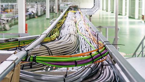 cable tray in a factory