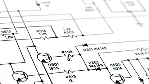 A close view of electrical diagrams