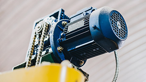 An induction motor in a factory