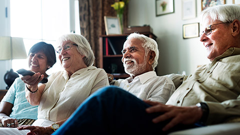 A diverse group of elderly adults