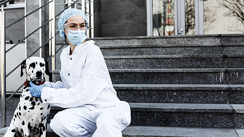 Female doctor wearing PPE protection suite