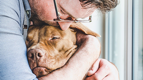 Man with dog