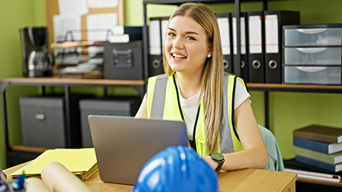 A young prject manager in an office