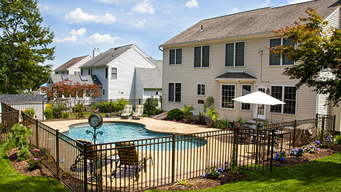 A house with a pool in the backyard