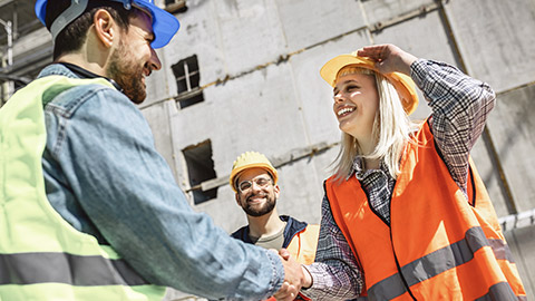 Contractors shaking hands