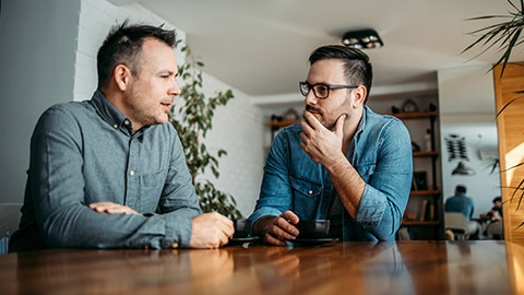 Two colleagues talking