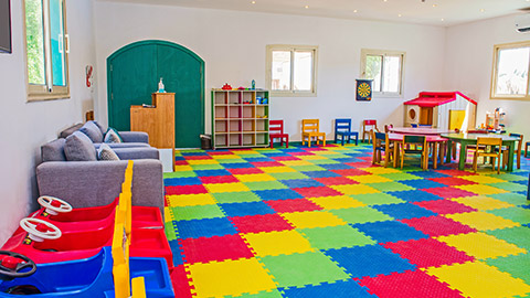 A wide shot of a childcare centre