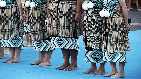 Dancers from Oceania in a street festival