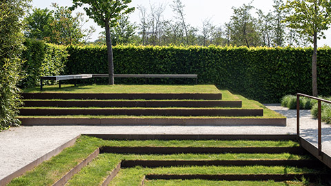 An outside terraced landscape