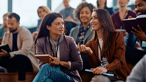 People networking at an event