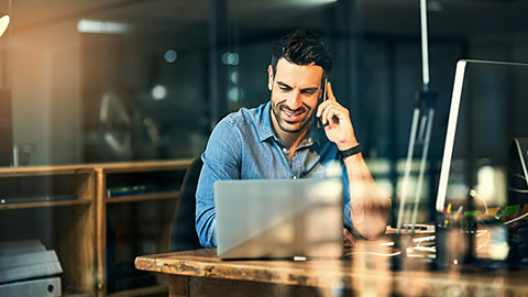 A person in an office doing work