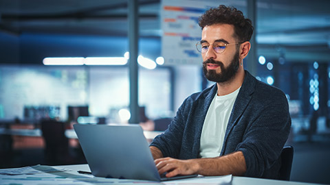 A stressed-out person at work