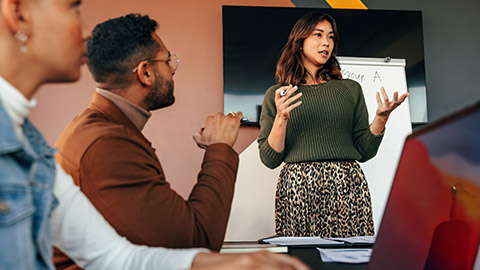 A person doing a presentation