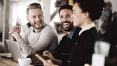 A group of employees having a break