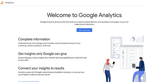 Google Analytics homepage