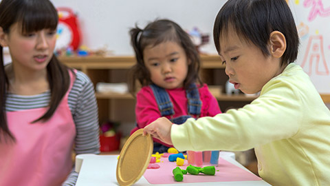 Children playing in the nursery