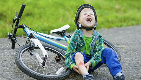 an injured child because of bike riding