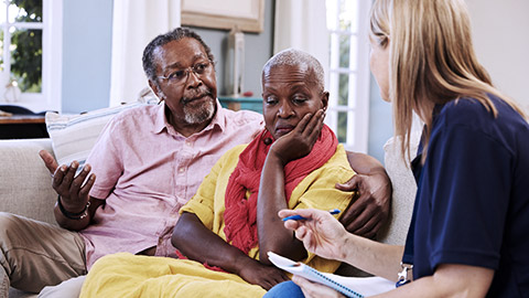 Support worker visits a family needing care