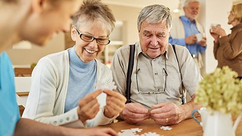 elders playing puzzle